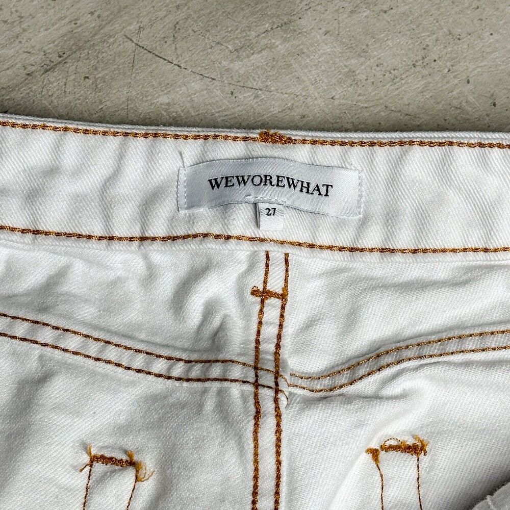 WeWoreWhat Revolve Size 27 Icon Jean White Jean Denim 27x31 straight leg pants - Picture 5 of 10